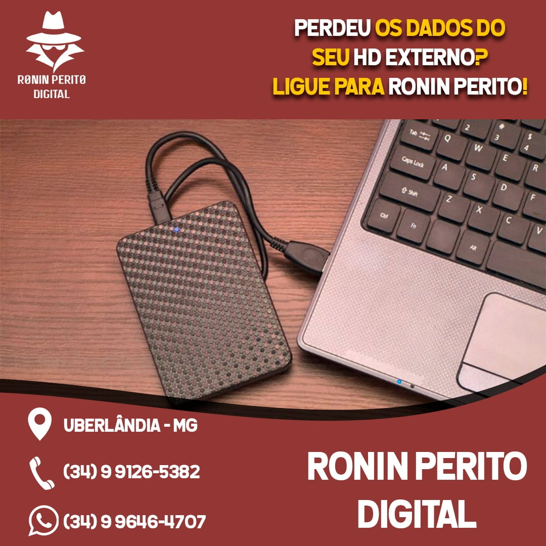 Ronin Perito Digital - Recuperação Dados HD Externo, SSD, DVR